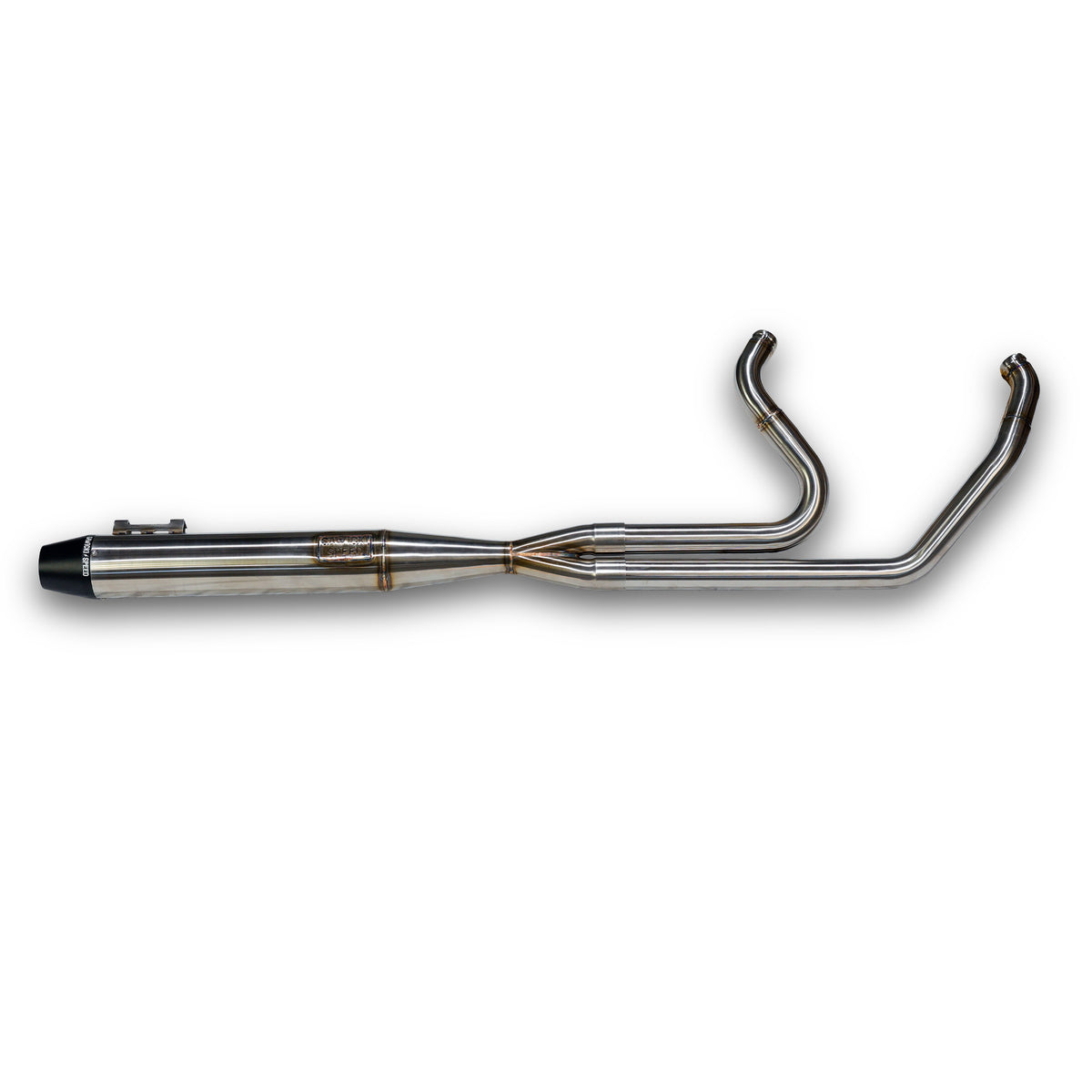 Intmdtr M8 Flt Full Brushed Ss W/Black End Cap - 930-02608 - Sawicki Speed Shop