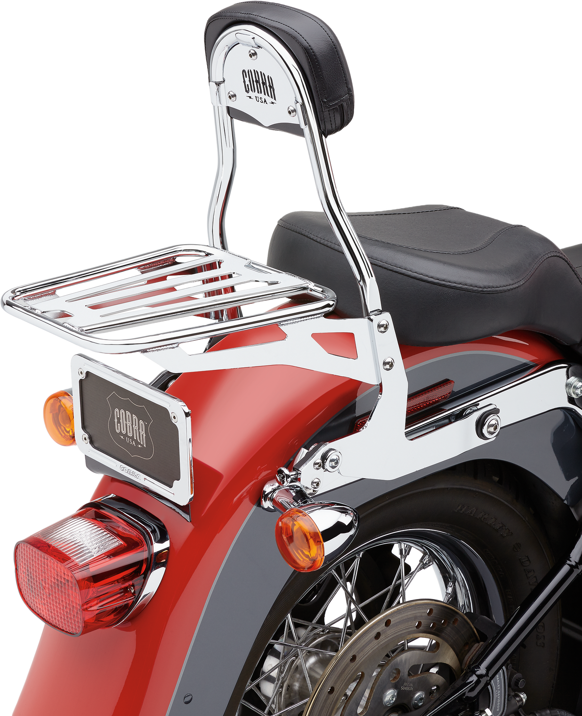 Detachable Backrest Round Chrome Softail 00-06 - 82-96532 - Cobra