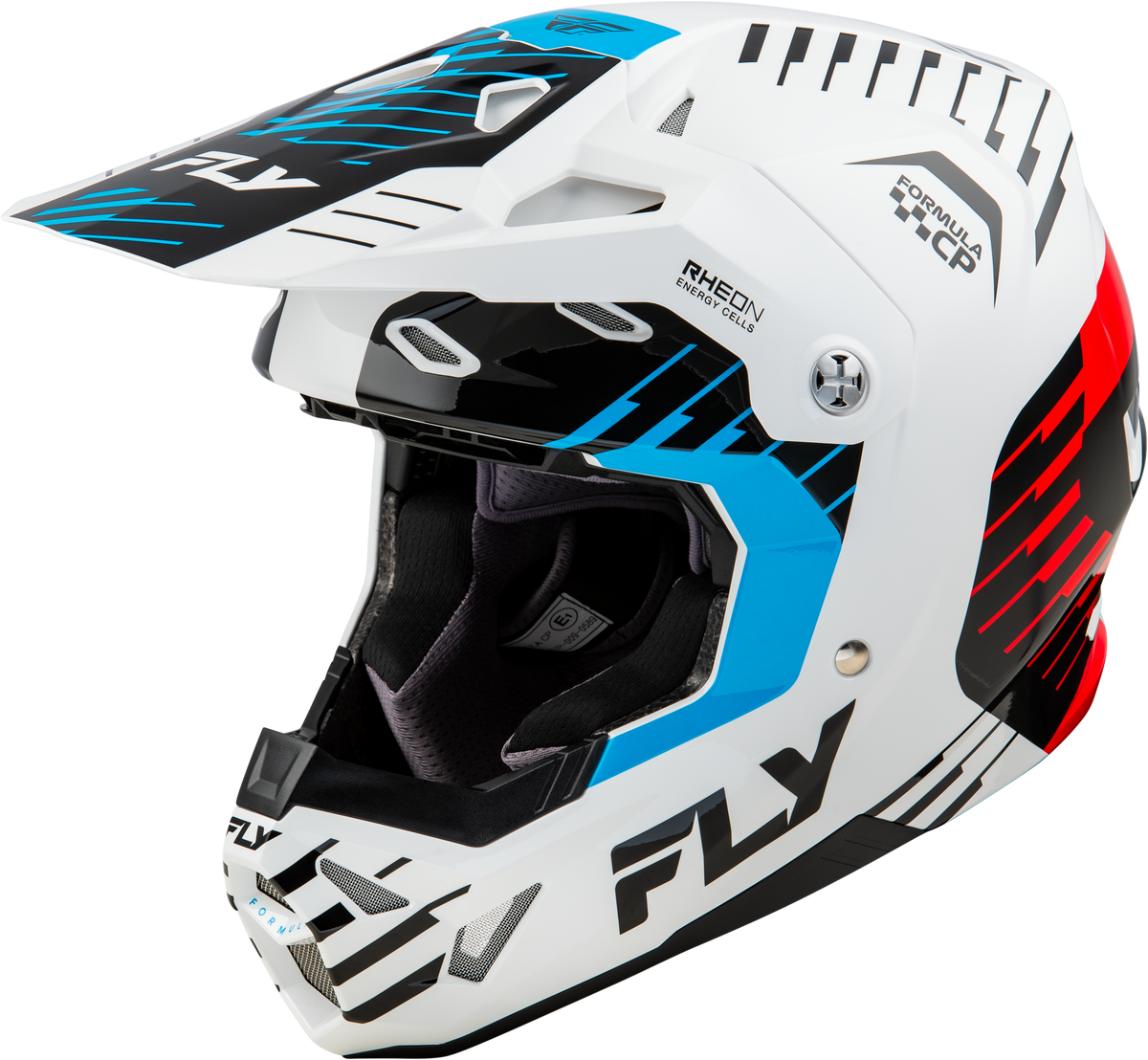 Formula Cp Slice Helmet White/Red/Cyan 2x - 73-00522X - Fly Racing