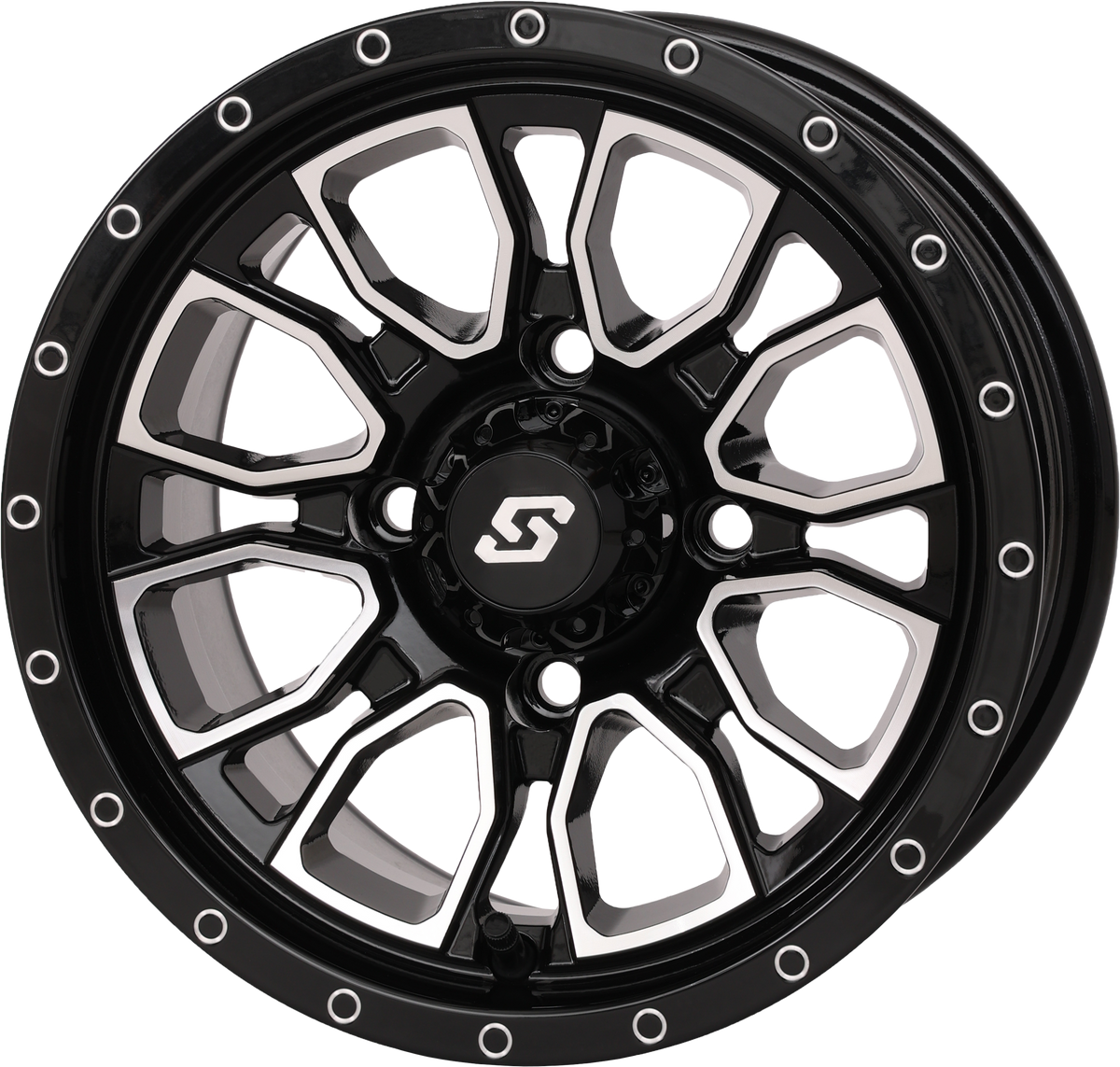 Fusion Wheel 12x7 5+2 4/110 Gloss Blk/Machined - 570-9104 - Sedona