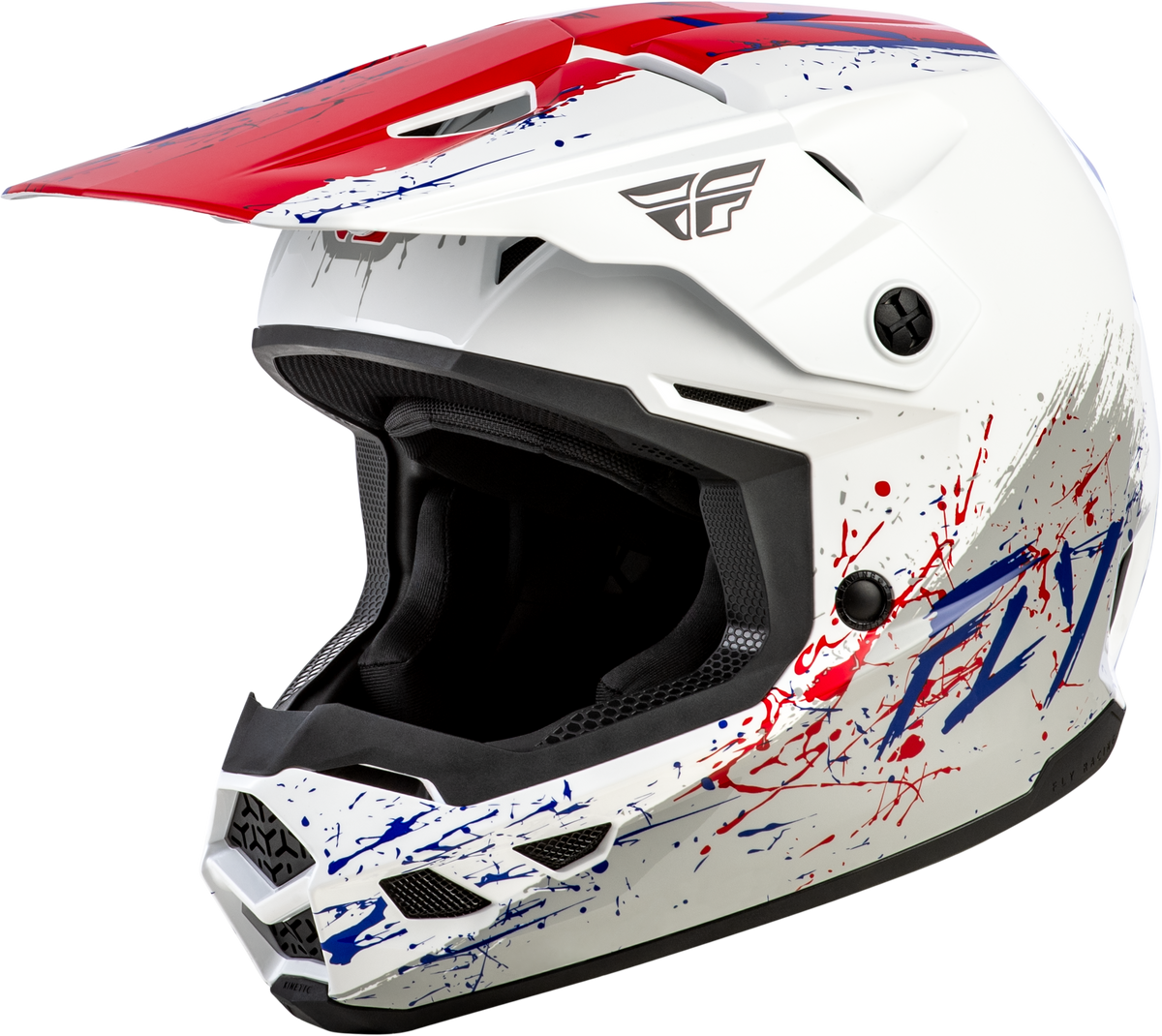 Youth Kinetic Drip Helmet Red/White/Blue Ym - 73-8681YM - Fly Racing