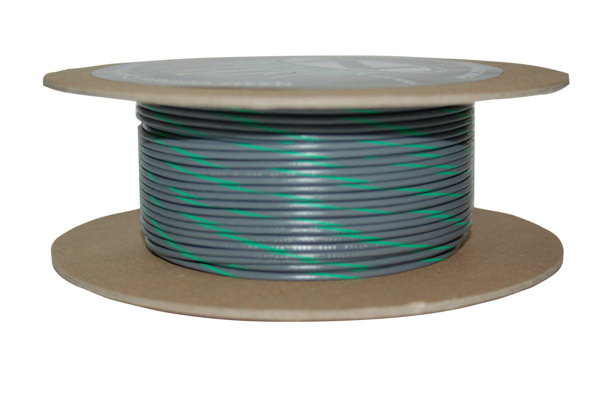 #18-Gauge Grey/Green Stripe 100' Spool Of Primary Wire - 850-08953 - Namz
