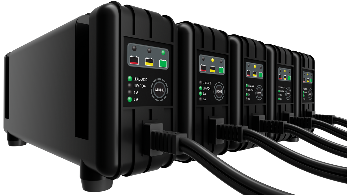 5 Bank Battery Charger 12v 2a/5a - 490-2903 - Fire Power