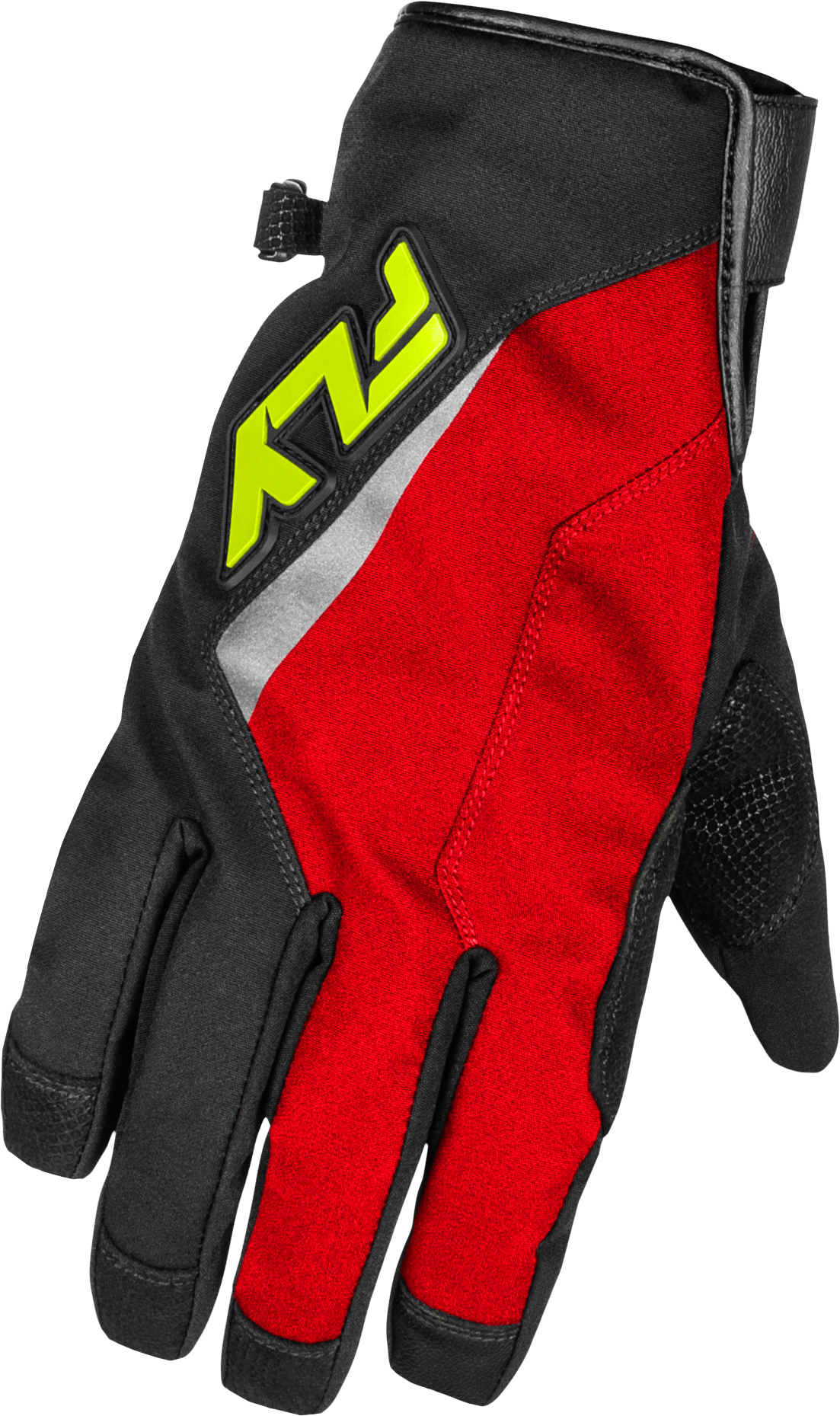 Title Long Gloves Red/Black/Hi-Vis Xs - 371-0617XS - Fly Racing