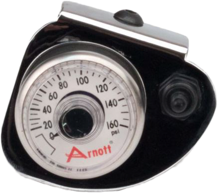 Pressure Gauge & Bracket W/Toggle Switch Chrome - 850-01205 - Arnott