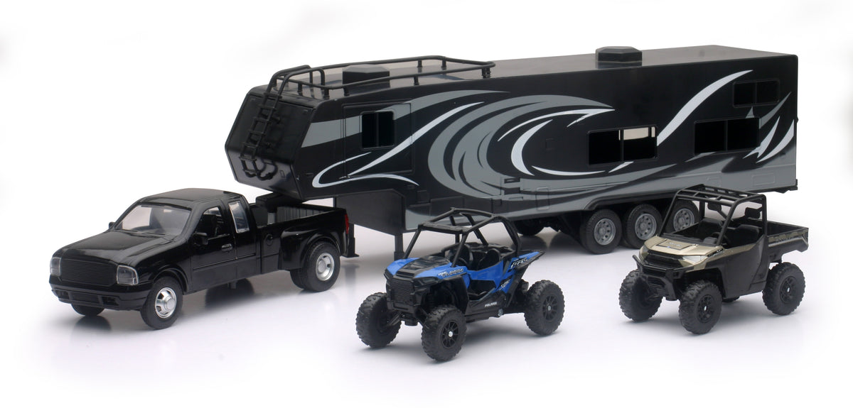 Replica  Pick Up Toy Hauler W/Polaris Vehicles Set - 959-0137 - New Ray Toys