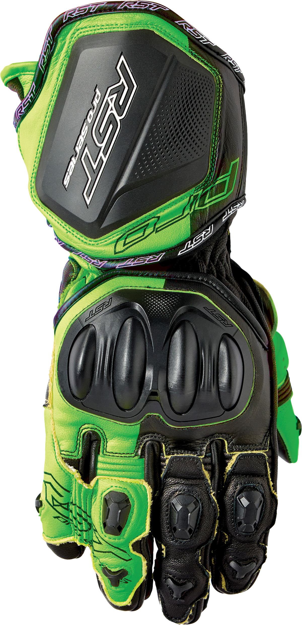 Pro Series Gp D3o Gloves Black/Flo Green Leather Xl - 556-3715211 - RST