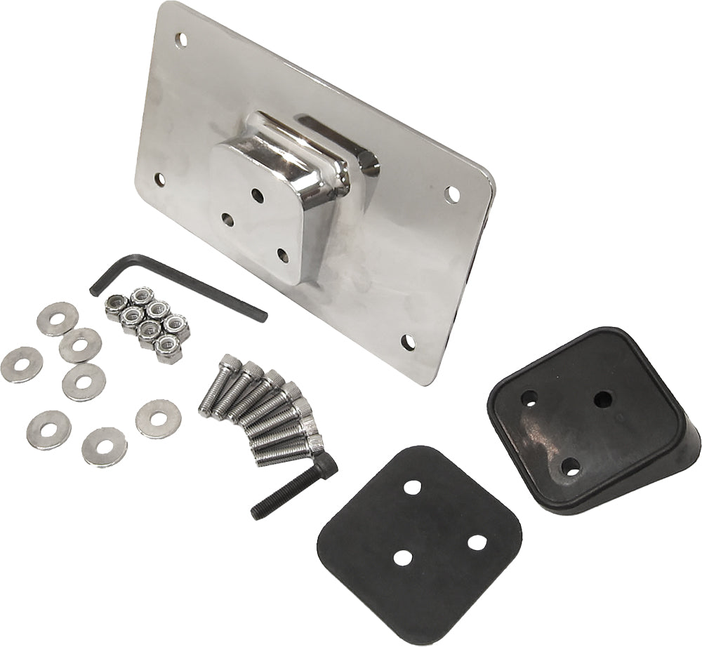 Lay Down License Plate Mount Fender Mount Chrome - 820-0384 - HardDrive