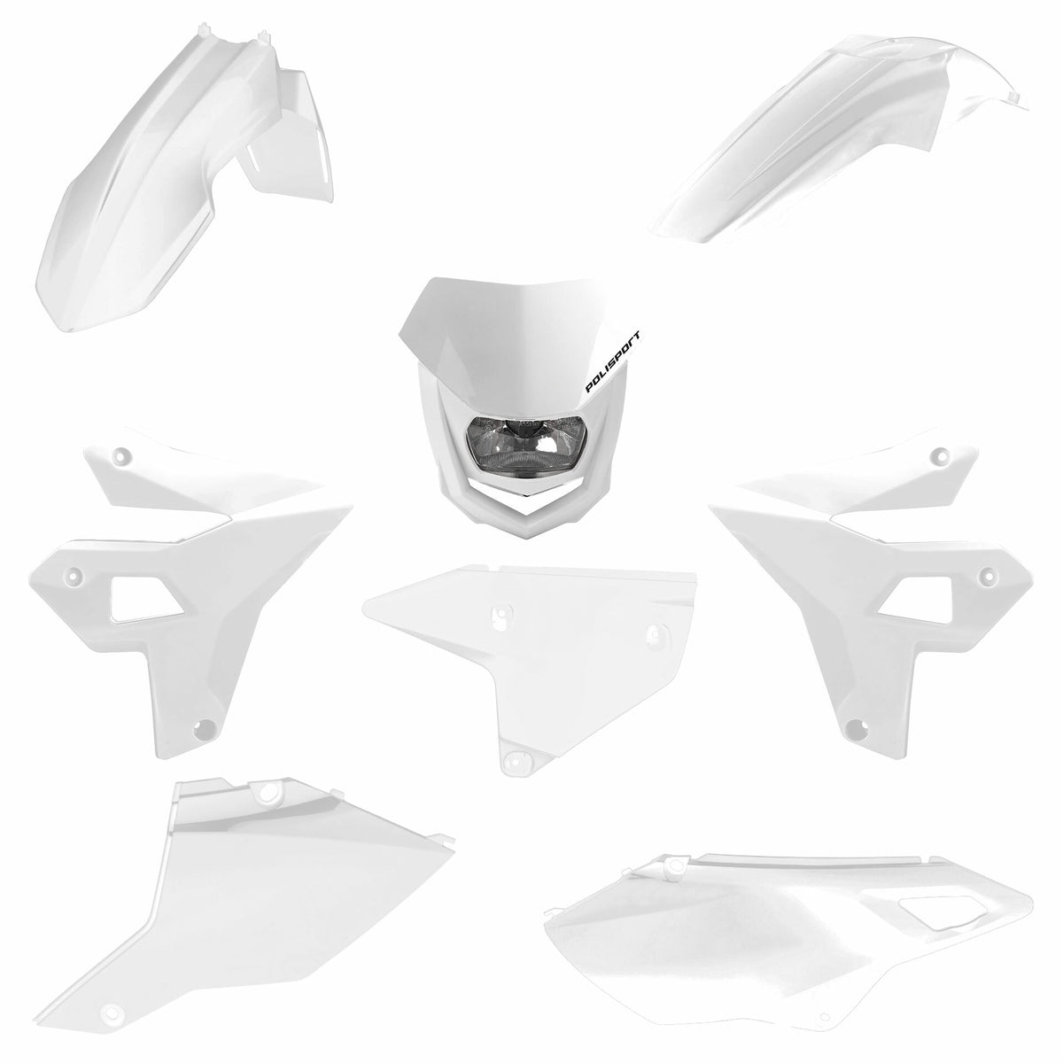 Full Plastic  Kit W/ Headlight Suzuki Dr400 White - 64-91605 - Polisport Plastics