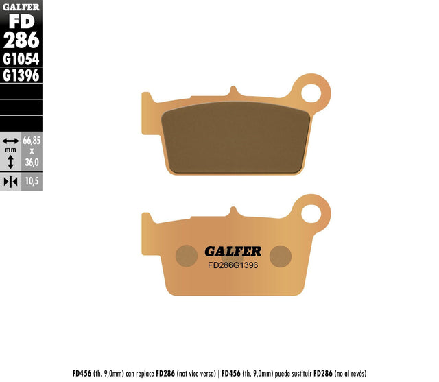 Brake Pads Sintered Fd286g1396 - 17-286H - GALFER