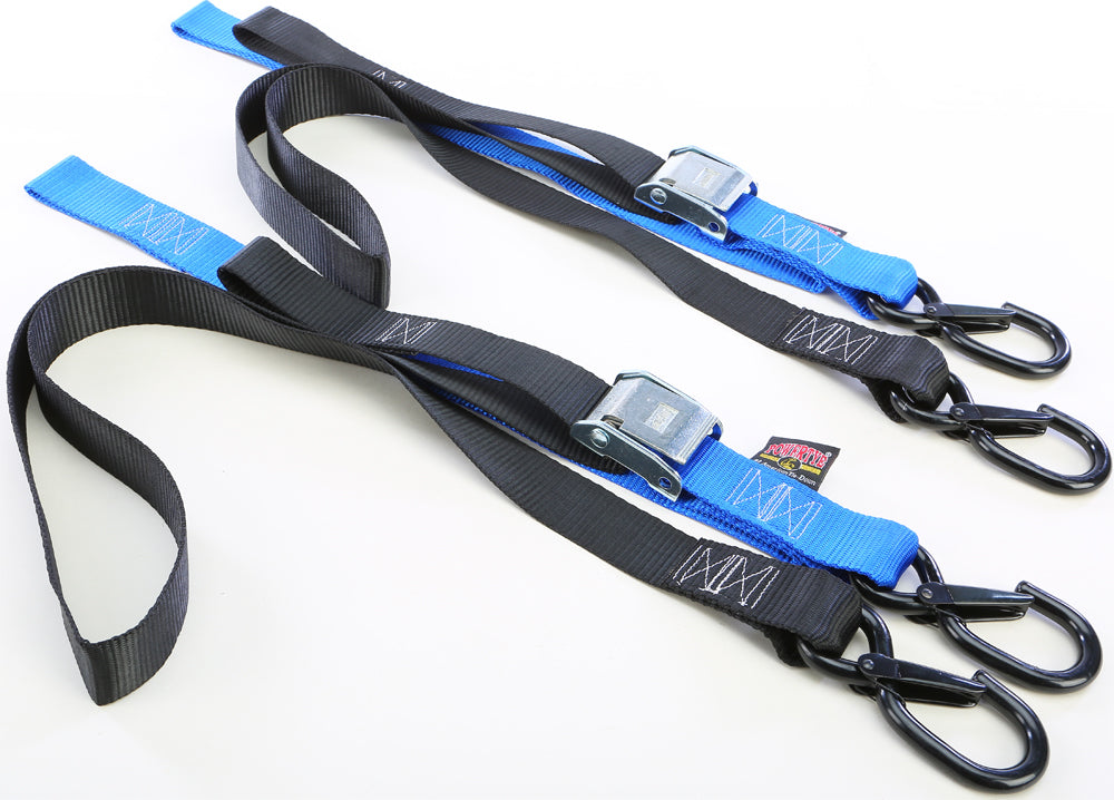 Tie-Down Cam Sec Hook Soft-Tye 1.5"X6' Black/Blue Pair - 29-1182 - Powertye
