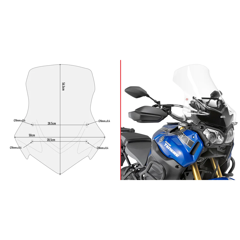 Windshield Specific Clear Yam - 270-6682 - GIVI