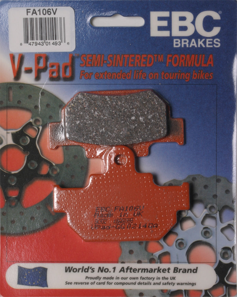 Brake Pads Fa106v Semi-Sintered V Series - 15-106V - EBC Motorcycle Brakes