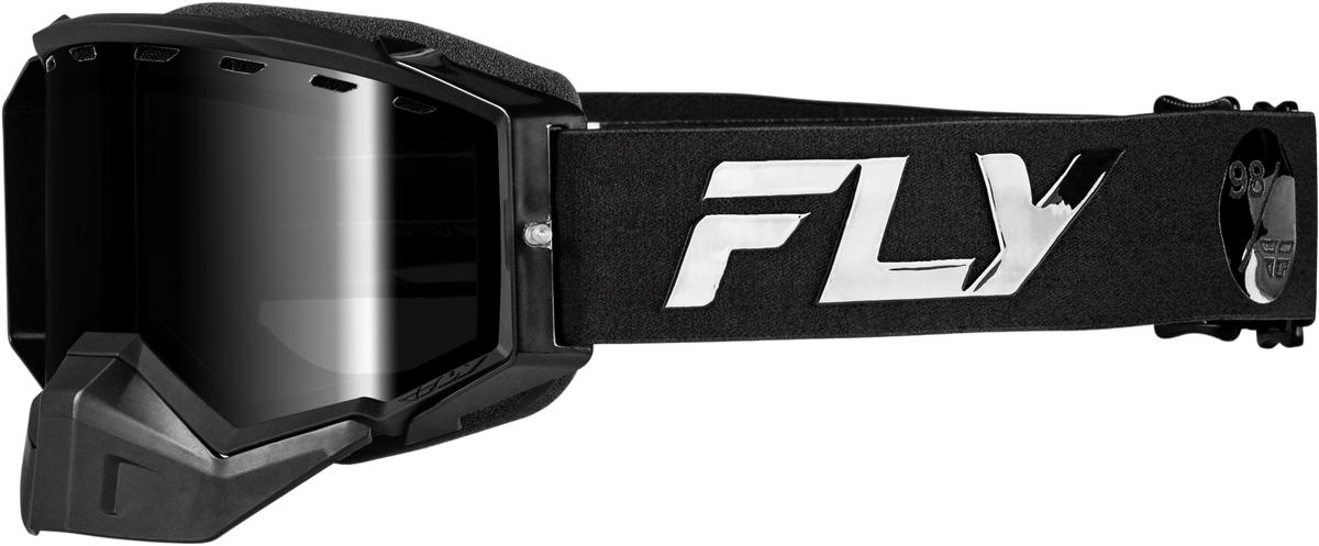 Zone Elite Snw Goggle Blk/Blk W/Blk Mir/Plrzd Smoke Lens - 37-4108 - Fly Racing