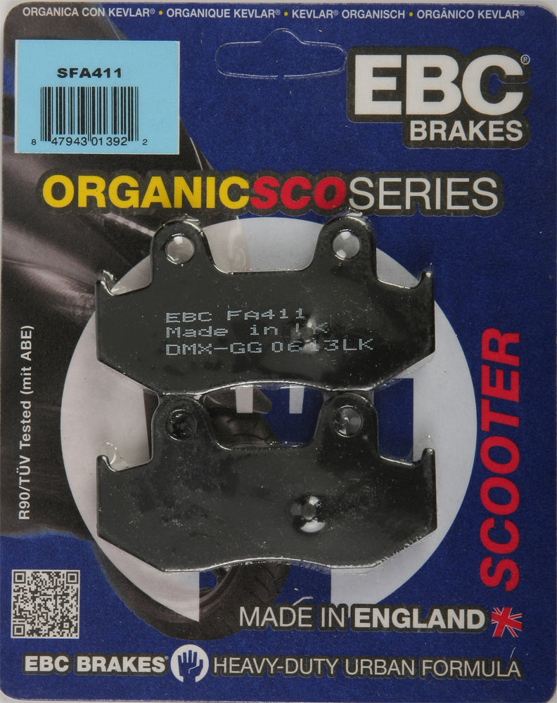 Brake Pads Sfa411 Organic - 153-411 - EBC Motorcycle Brakes