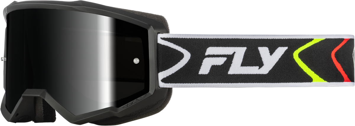 Zone Goggle Black/White W/Black Mirror/Smoke Lens - 37-51537 - Fly Racing
