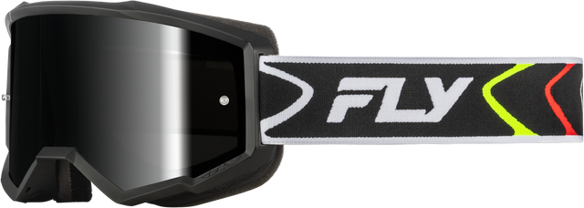 Zone Goggle Black/White W/Black Mirror/Smoke Lens - 37-51537 - Fly Racing