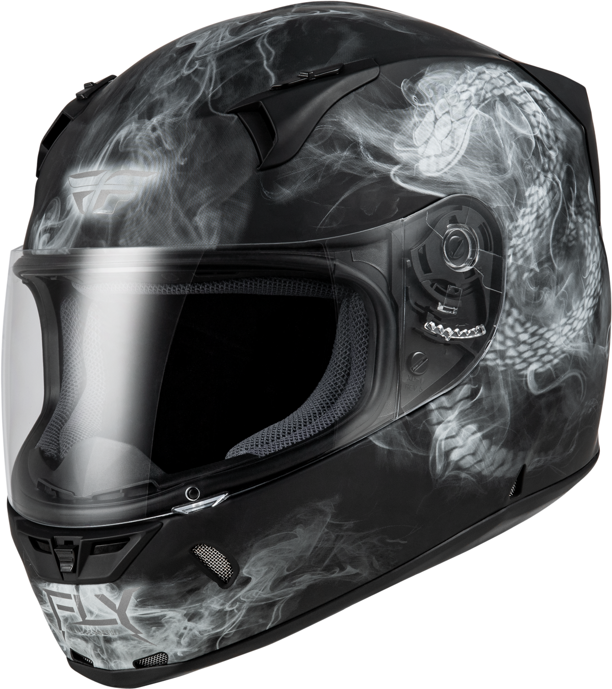 Revolt Coil Helmet Matte Black/White Lg - 73-8385L - Fly Racing