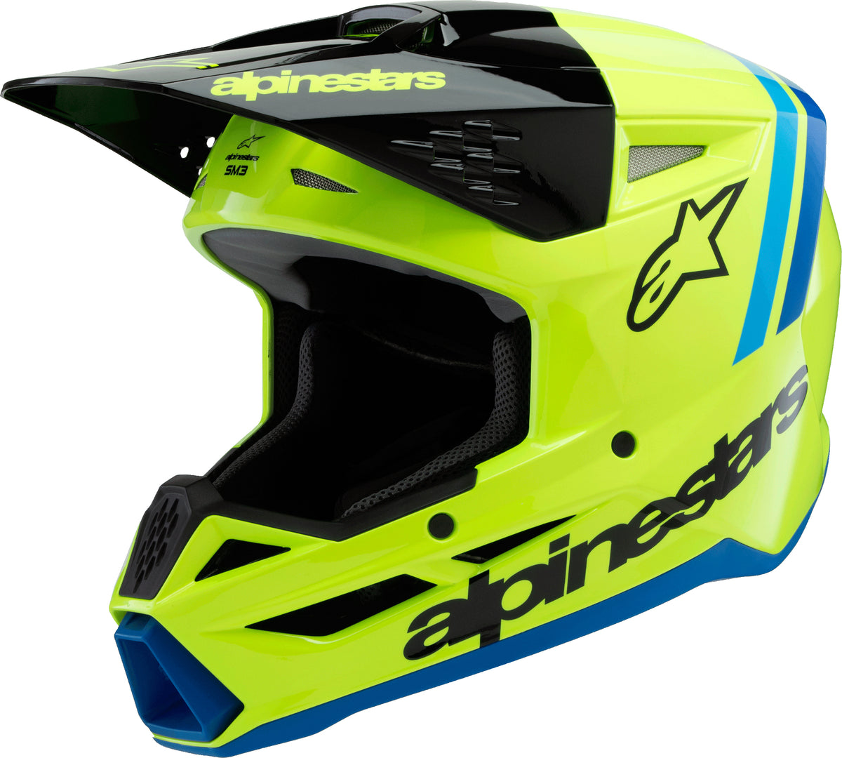 Sm3 Youth Radium Helmet Ylw Fluo/Blk/Blue Yl - 482-00085YL - alpine star