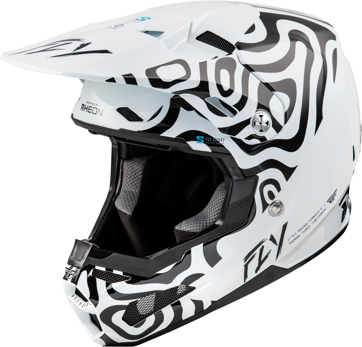 Formula S Carbon Abyss Helmet White/Black Lg - 73-4469L - Fly Racing
