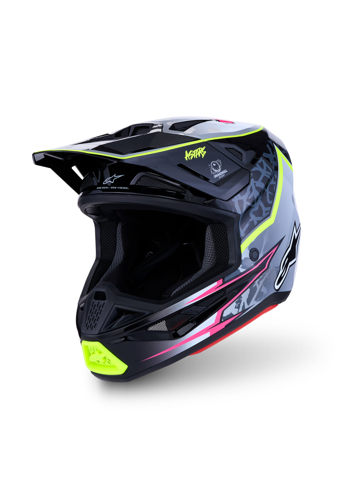S-M7 Blaster Helmet Ece06/Dot Blk/Gry/Wh/Yllw Fluo Glsy Xl - 482-00279X - alpine star