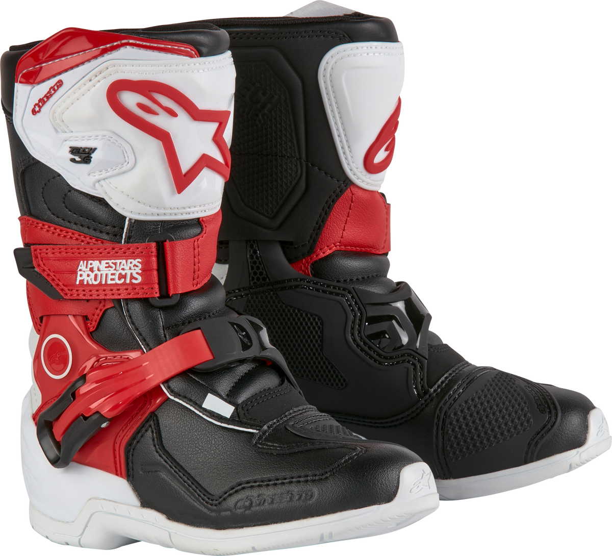 Tech 3s Kids Boots White/Blk/Bt Red Sz 11 - 482-48011 - alpine star