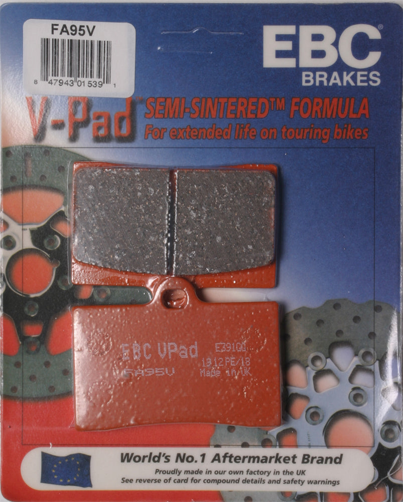 Brake Pads Fa95v Semi-Sintered V Series - 15-95V - EBC Motorcycle Brakes