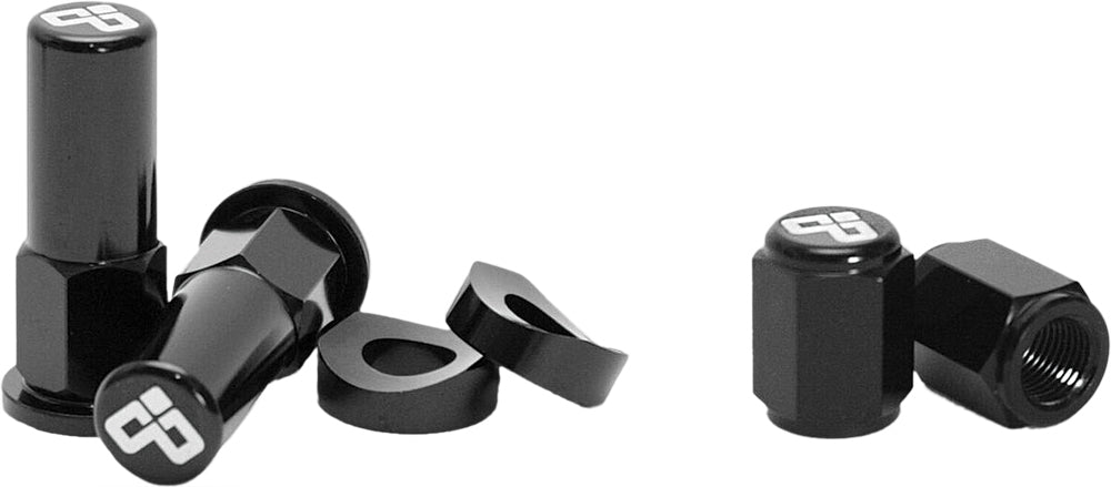 Rim Lock Nut & Valve Cap Kit Black - 868-051B - Dubya