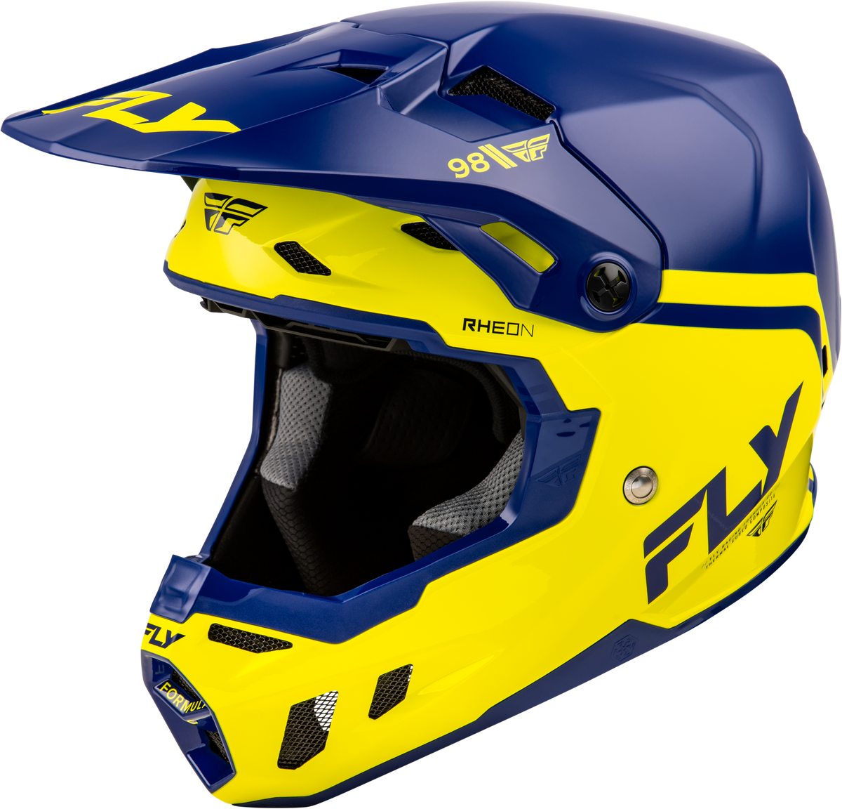 Youth Formula Cc Objective Helmet Navy/Yellow Yl - 73-4348YL - Fly Racing
