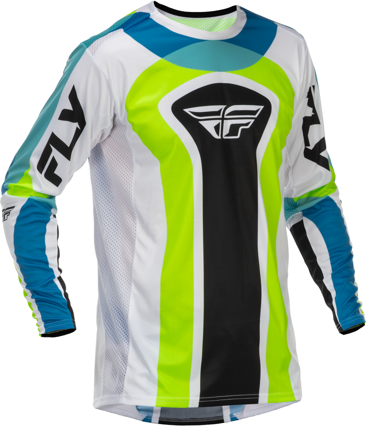 Lite Le Current Jersey White/Lime/Blue Md - 379-725M - Fly Racing