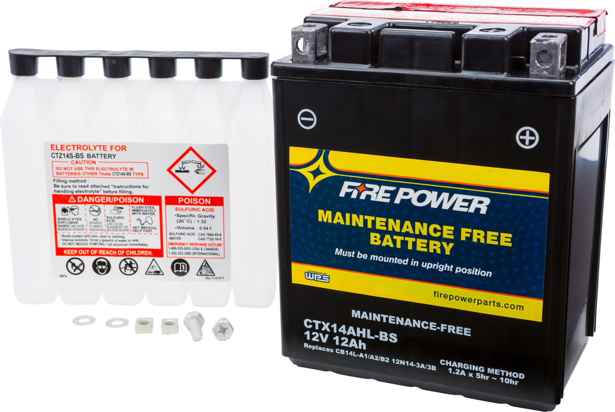Battery Ctx14ahl-Bs Maintenance Free - 49-2282 - Fire Power