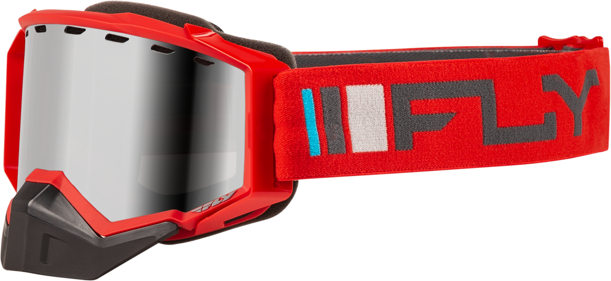 Zone Snow Goggle Red/Charcoal W/ Silver Mirror/Smoke Lens - 37-50276 - Fly Racing
