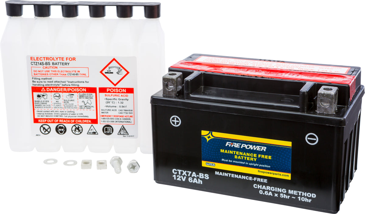 Battery Ctx7a-Bs Maintenance Free - 49-2267 - Fire Power