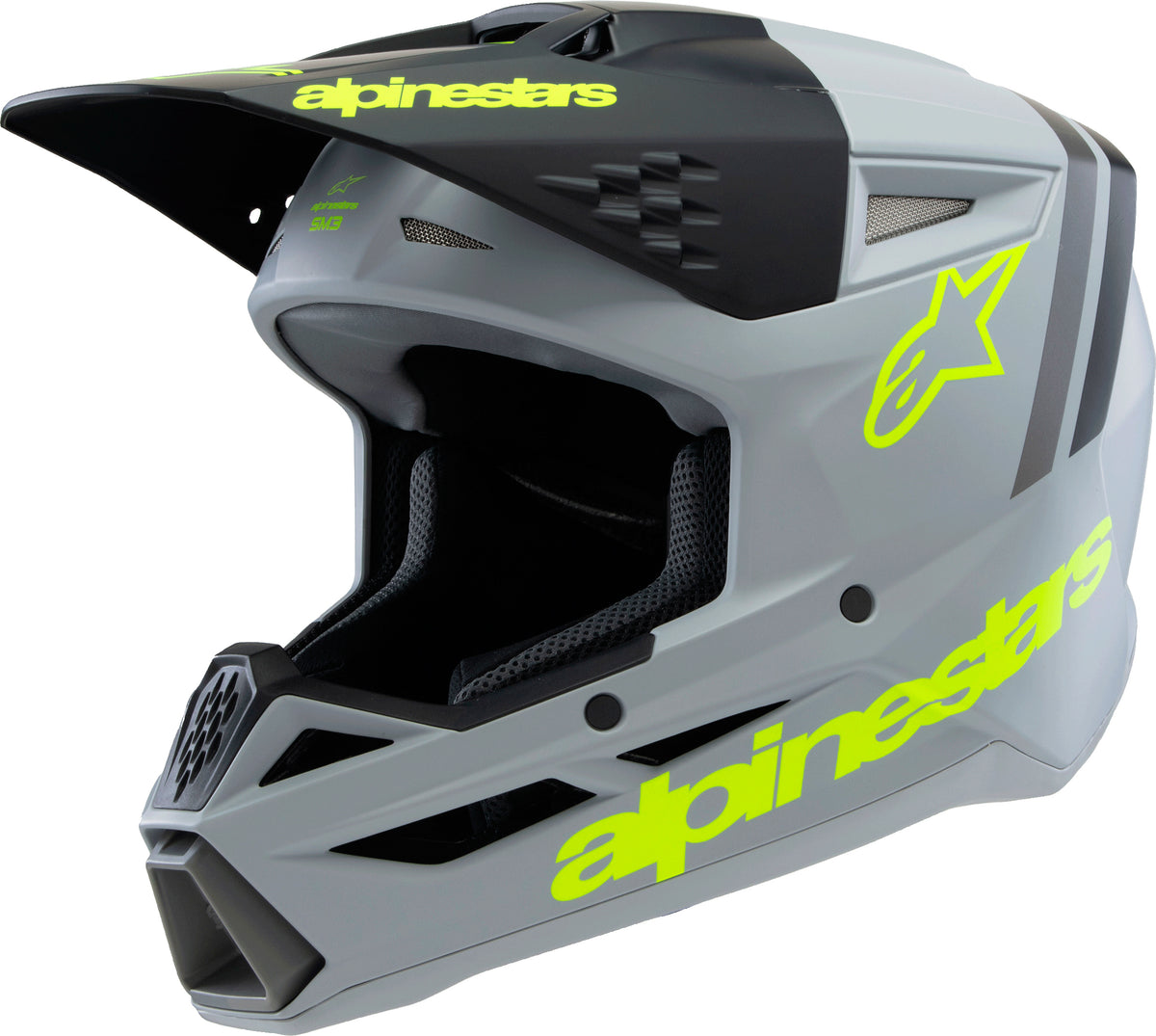 Sm3 Youth Radium Helmet Gry/Blk/Ylw Fluo Matte Ym - 482-00086YM - alpine star
