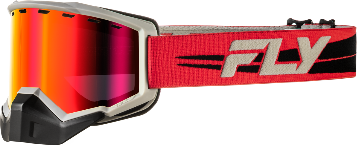 Focus Snow Goggle Red/Blk W/Red Mirror/Rose Lens - 37-50086 - Fly Racing