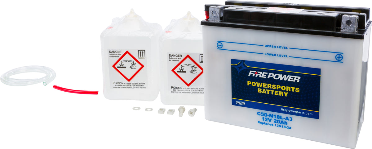 Battery W/Acid C50-N18l-A3 12v Heavy Duty - 490-2252 - Fire Power