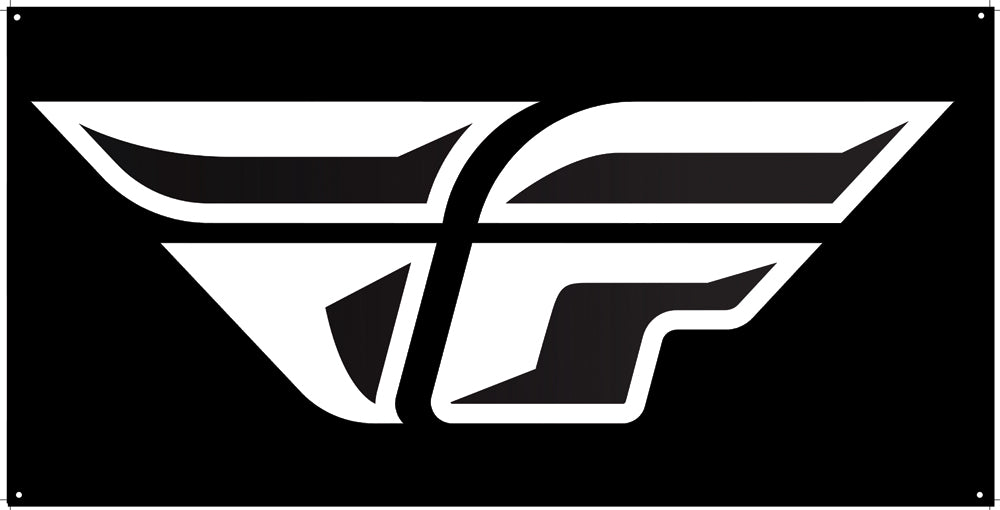 F-Wing Banner Black 3' X 6' - BANNER-FLY3 - Fly Racing
