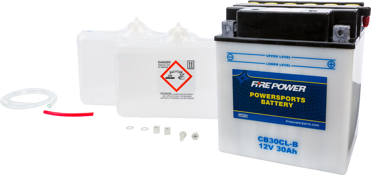 Battery W/Acid Cb30cl-B 12v Heavy Duty - 490-2247 - Fire Power