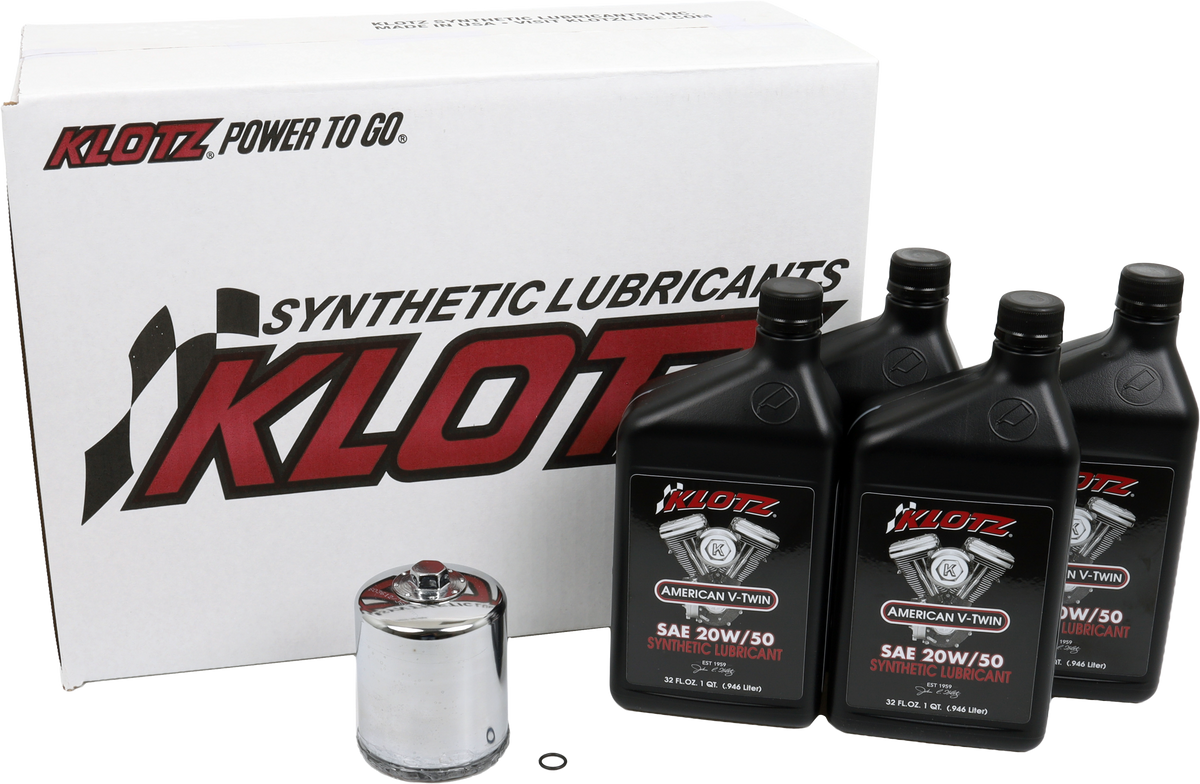 Basic Harley Davidson 4qt Synthetic Oil Change Kit - 842-0158 - Klotz Oil