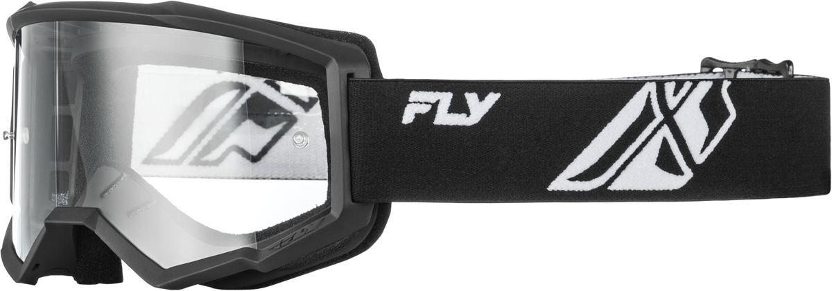 Focus Goggle Black/White W/ Clear Lens - 37-51160 - Fly Racing