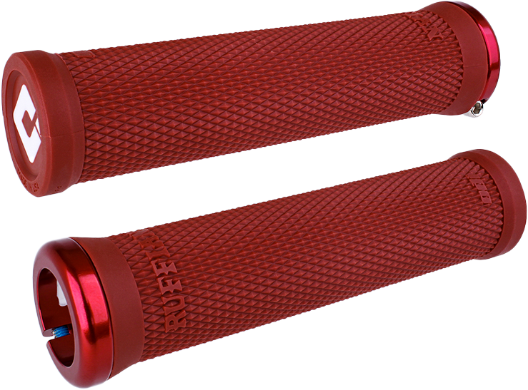 Ruffian V2.1 Grips 135mm Dk. Red/Red Stnls Steel Screws - 206-1331 - ODI Grips