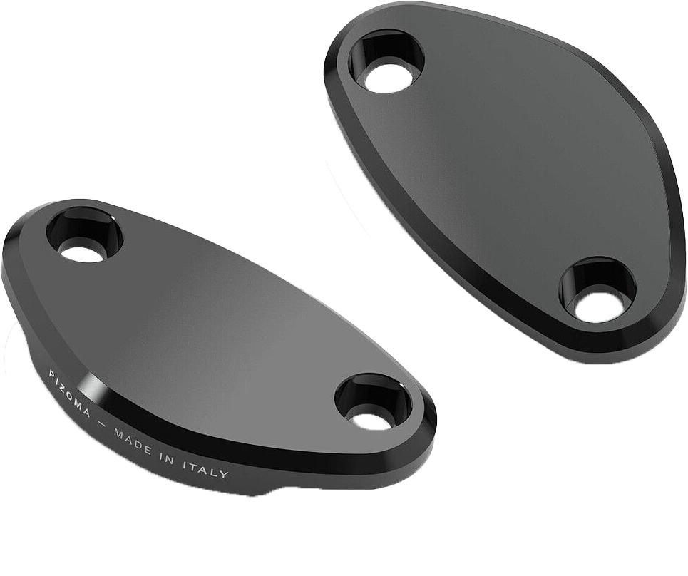Mirror Block Off Plates Pair Black Kaw - 58-BS533B - RIZOMA