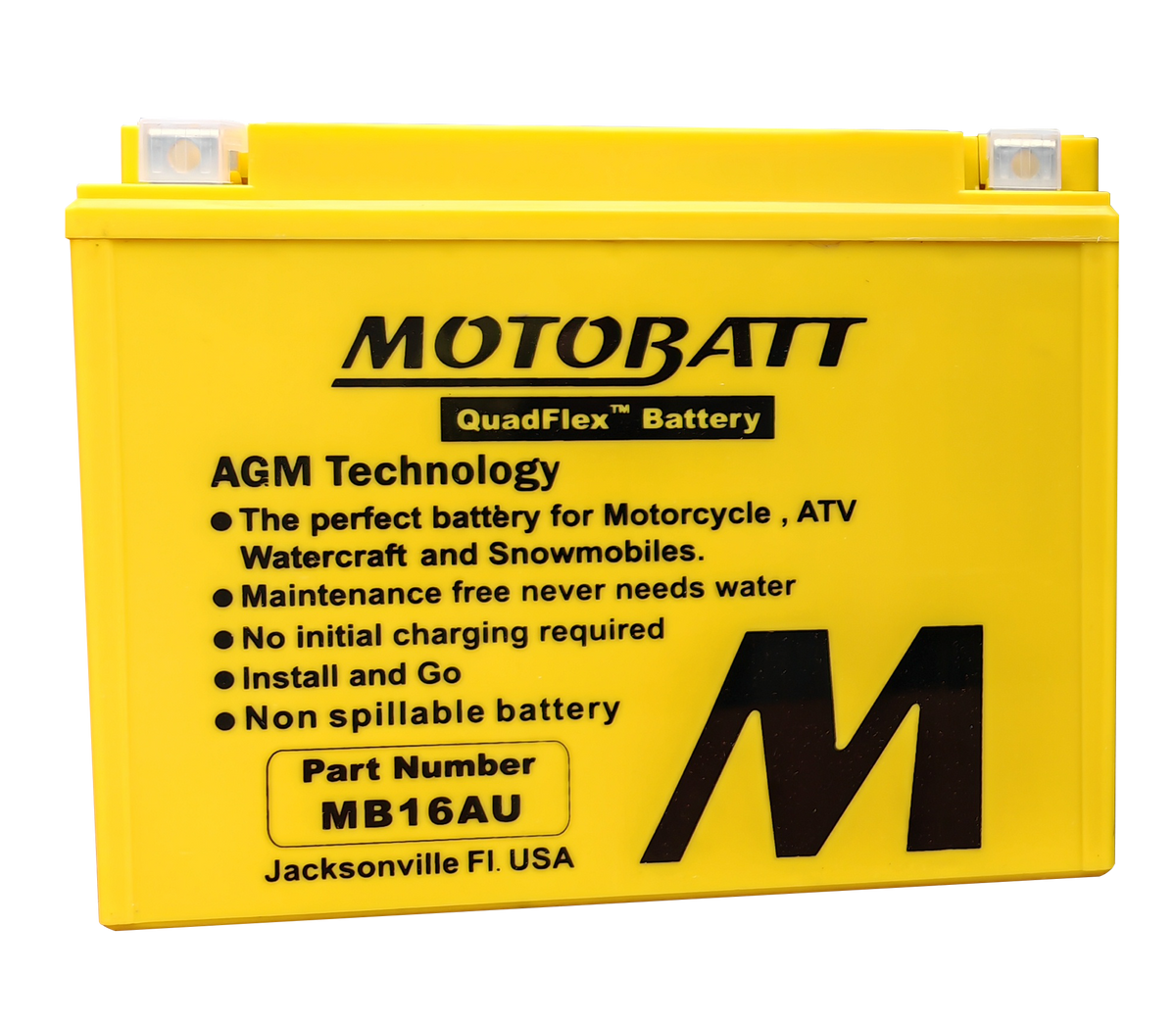 Battery Mb16au Sealed Factory Activated - 491-1027 - Motobatt