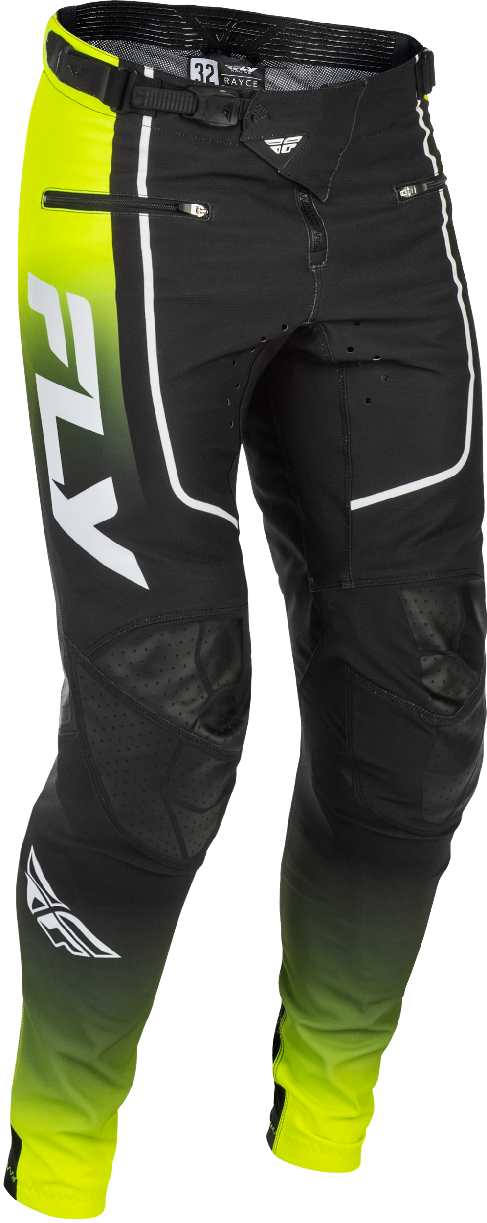 Rayce Bicycle Pants Lime/Black/White Sz 28 - 379-06328 - Fly Racing