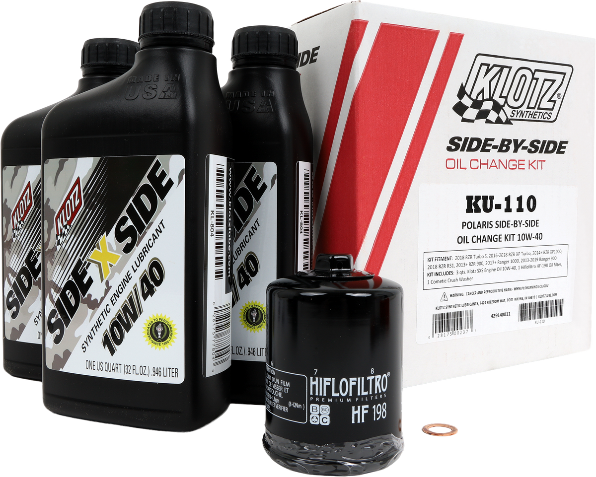 Polaris Sxs 3qt Synthetic Oil Change Kit - 842-0175 - Klotz Oil