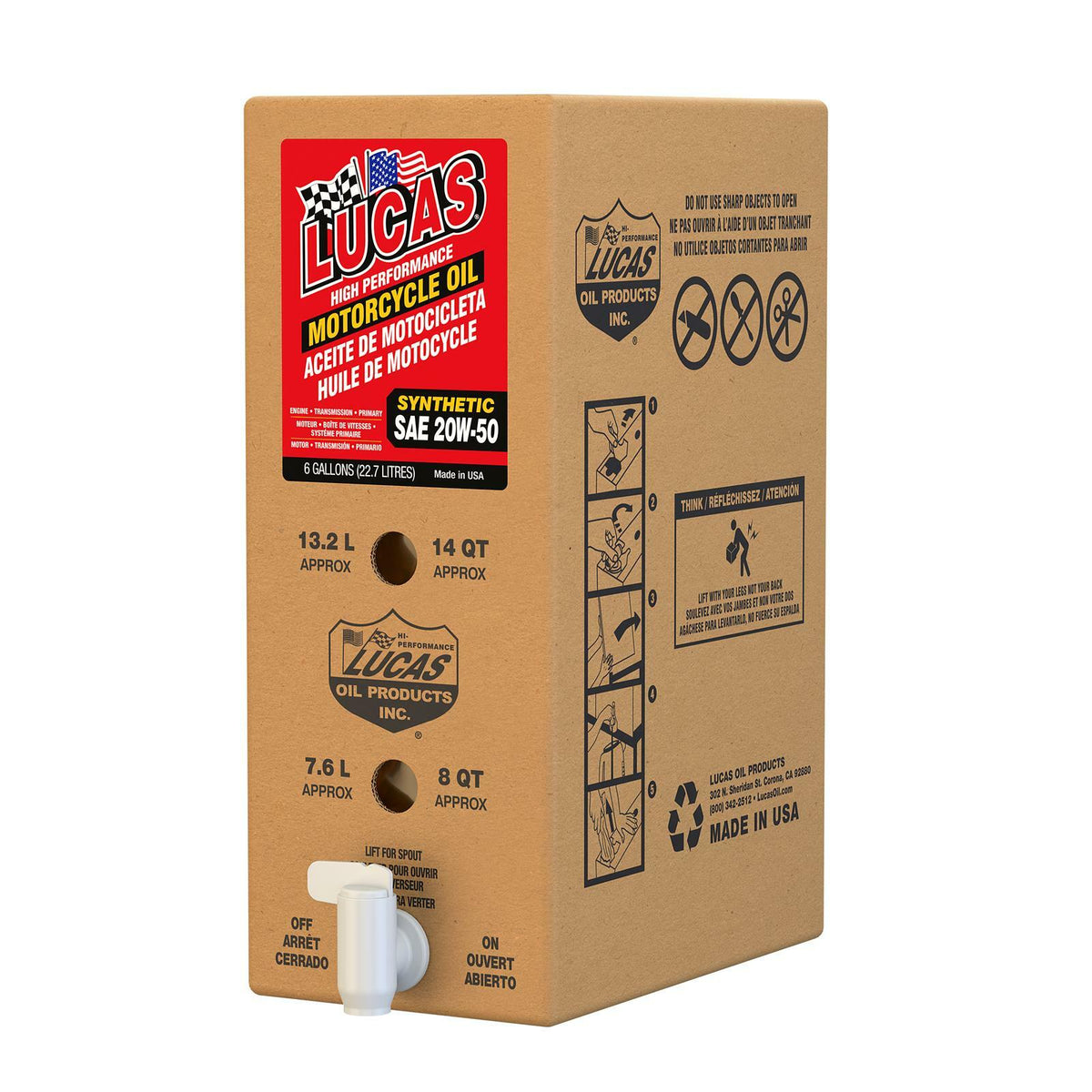 High Perf Syn Engine Oil 4t 20w50 6gal Box - 58-50224 - LUCAS