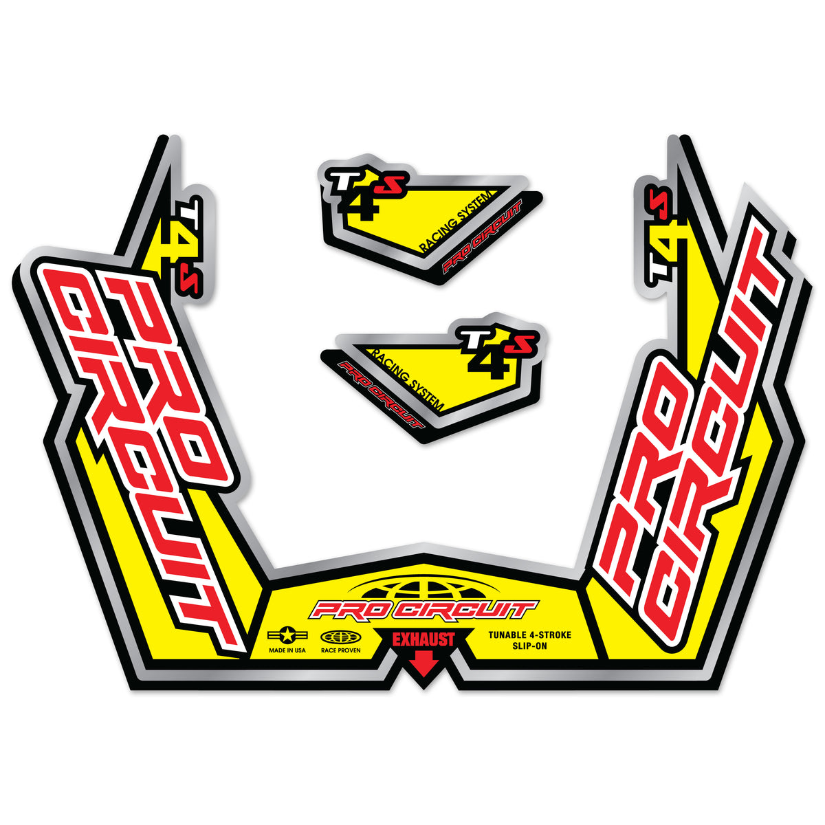 T-4s Sticker Kit Replacement Muffler Stickers - 794-9042 - Pro Circuit