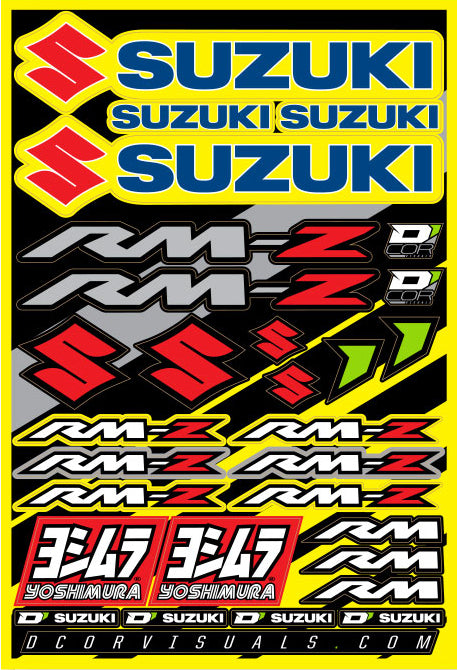 Decal Sheet Suzuki Rmz 12"X18" - 862-41100 - DCOR