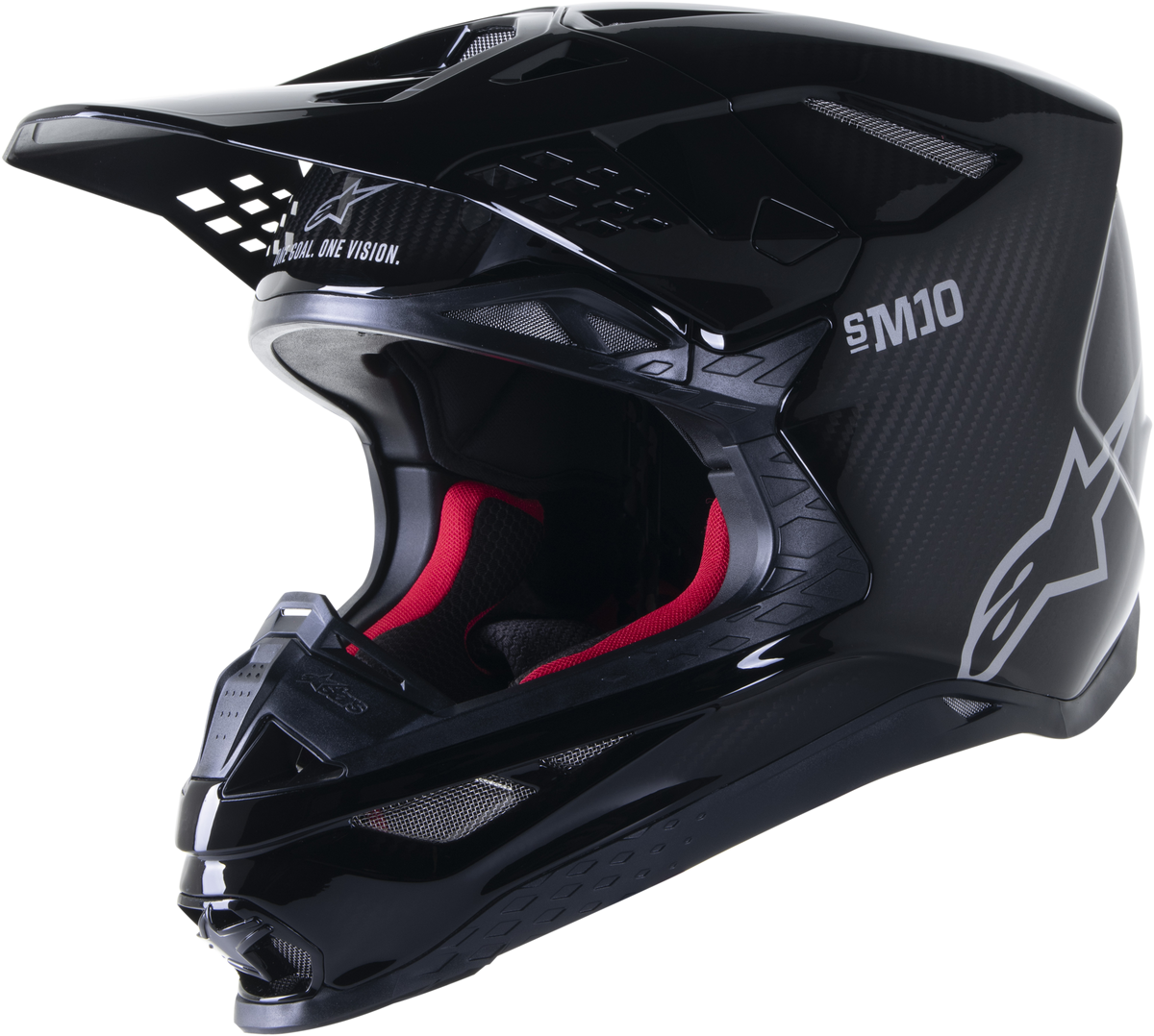 Supertech S-M10 Solid Helmet Black Glossy/Carbon 2x - 482-90412X - alpine star
