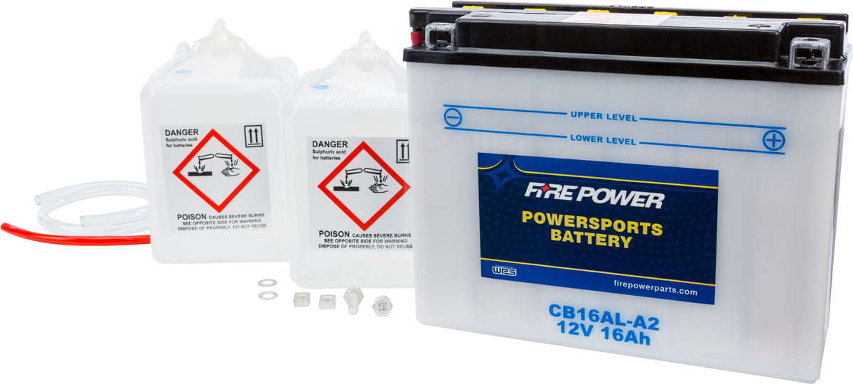 Battery W/Acid Cb16al-A2 12v Heavy Duty - 490-2225 - Fire Power